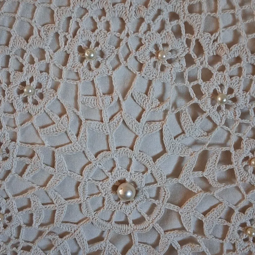 Cream Color Crocheted Lace Pillow &‎ 1 Lace Pillow Cover